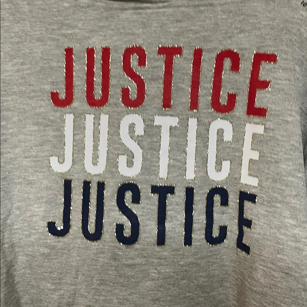Justice Active size 10 Gray Super Soft Cropped Hoodie Sweatshirt with Logo